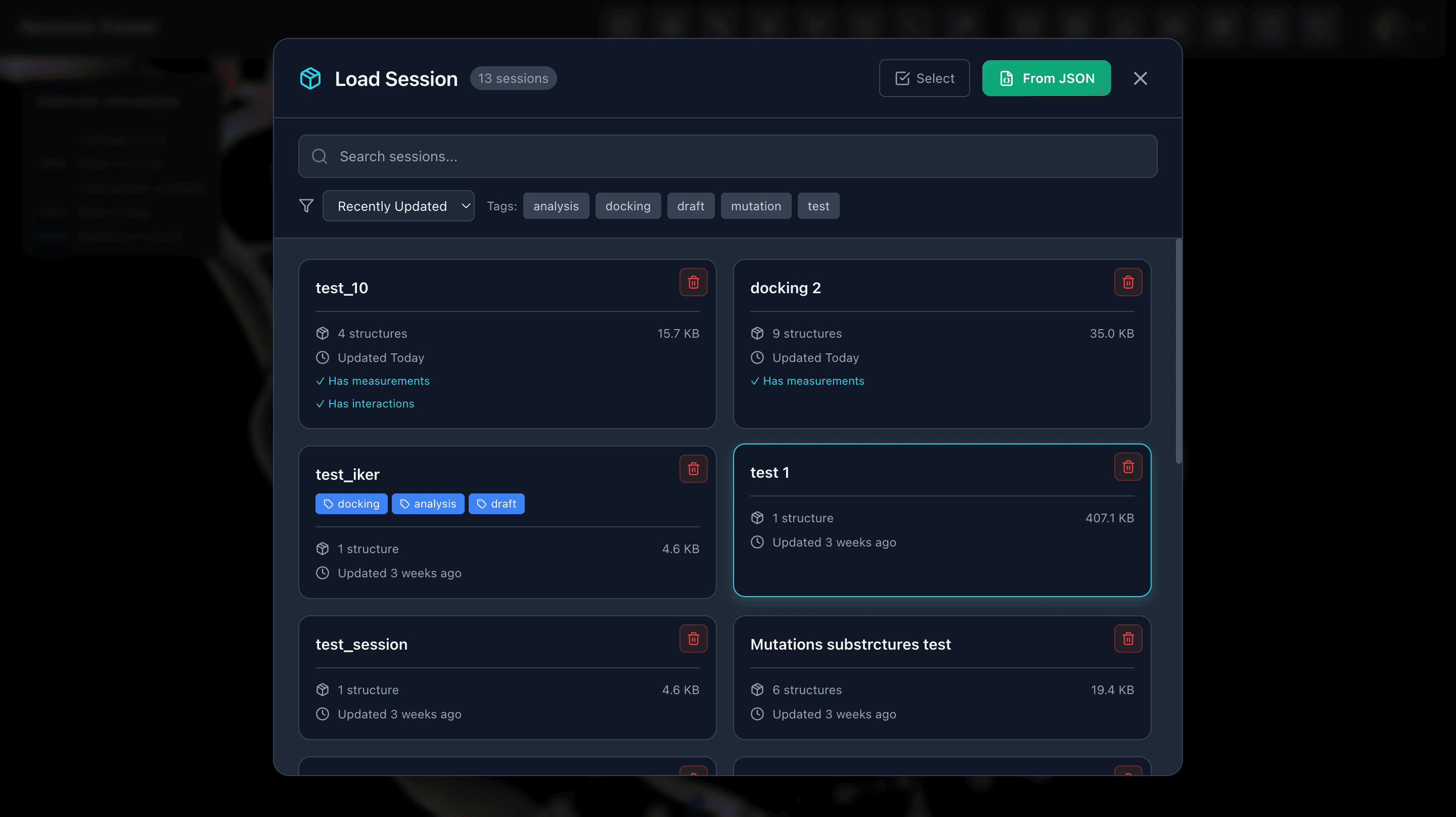 Load and Save Sessions